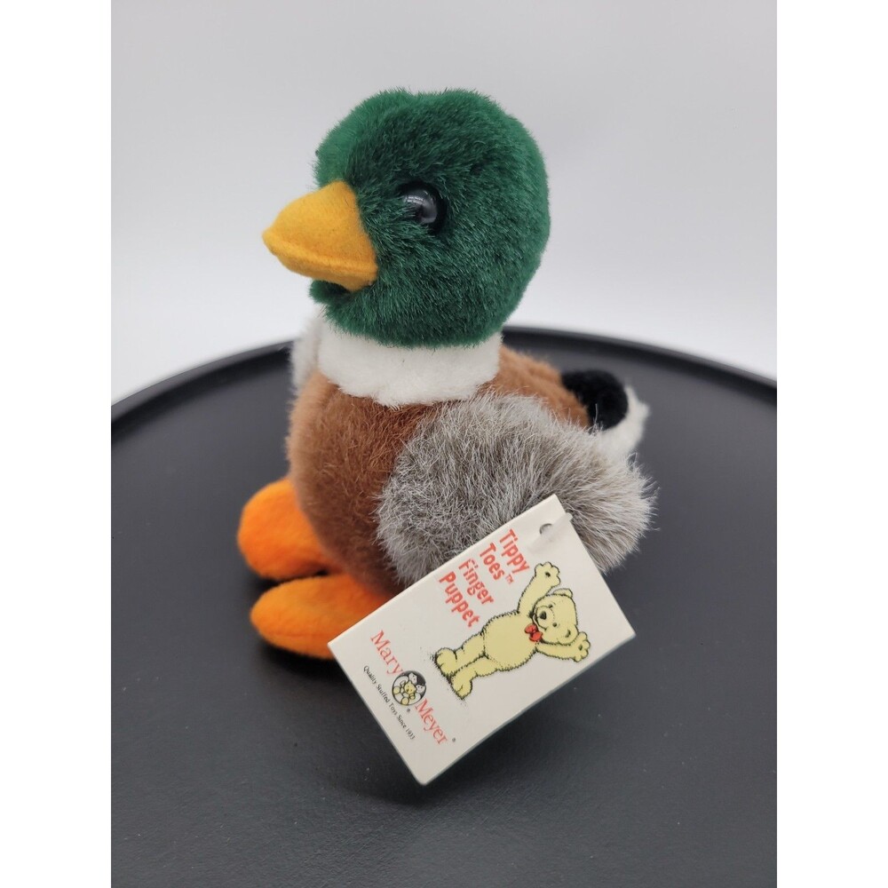 MARY MEYER Mallard Drake Finger Puppet Duck 4 1/2” Plush New W Tags Vintage 1995